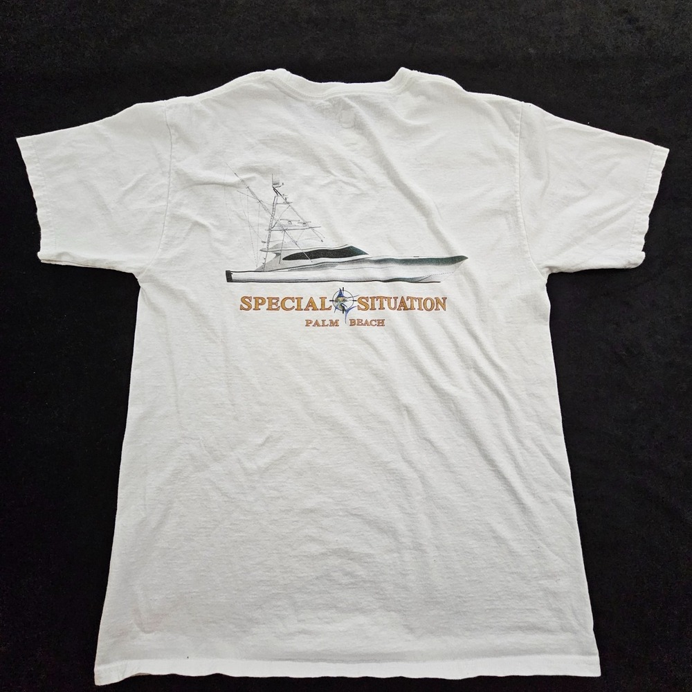 Special Situation Palm Beach Yacht White Short Sleeve Cotton T-Shirt Men's M